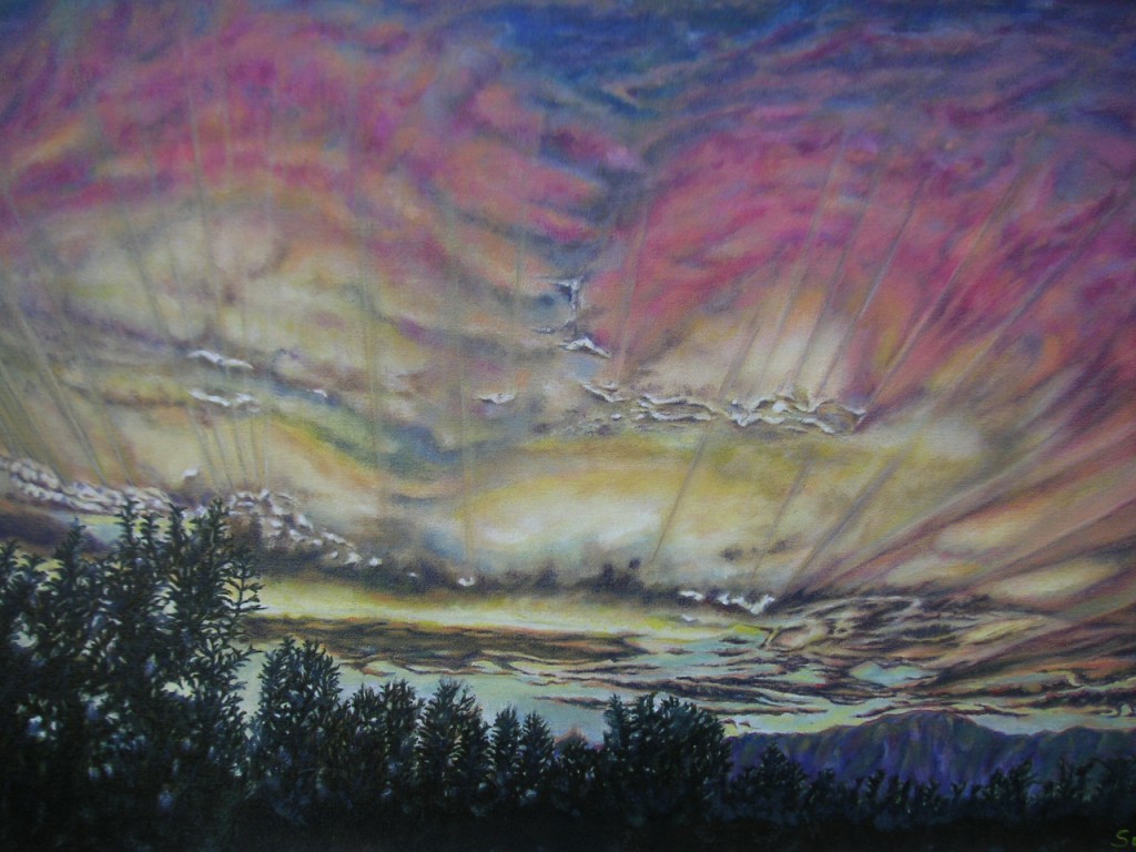 tramonto giallo 40x60 olio su tela novembre  2005